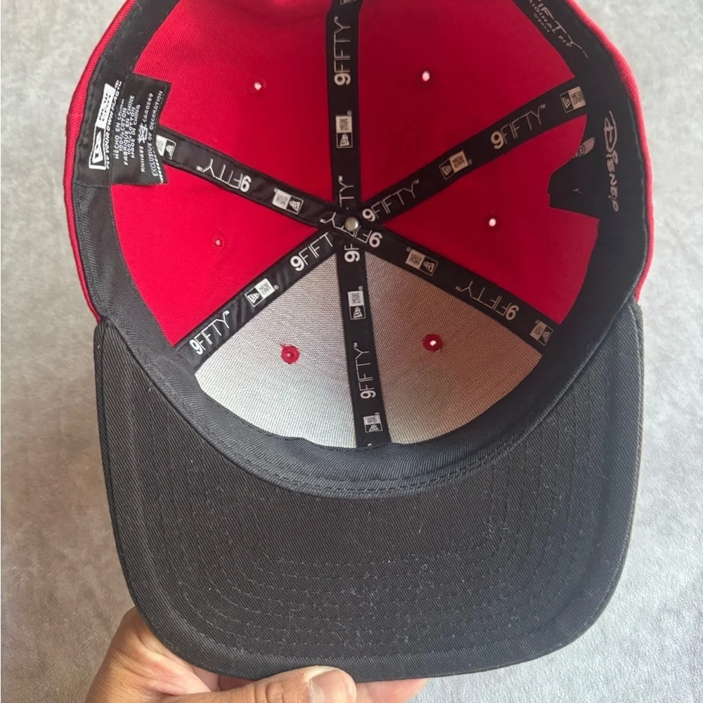 New Era Red and Black Cap with Mouse Design
